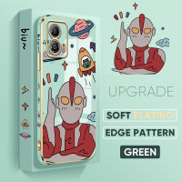 เคส PMP สำหรับ Motorola Moto G53ฟรีสายคล้อง5G + การ์ตูนอุลตร้าแมนเคสเคสโทรศัพท์ชุบเคสโทรศัพท์นิ่มสุดหรู