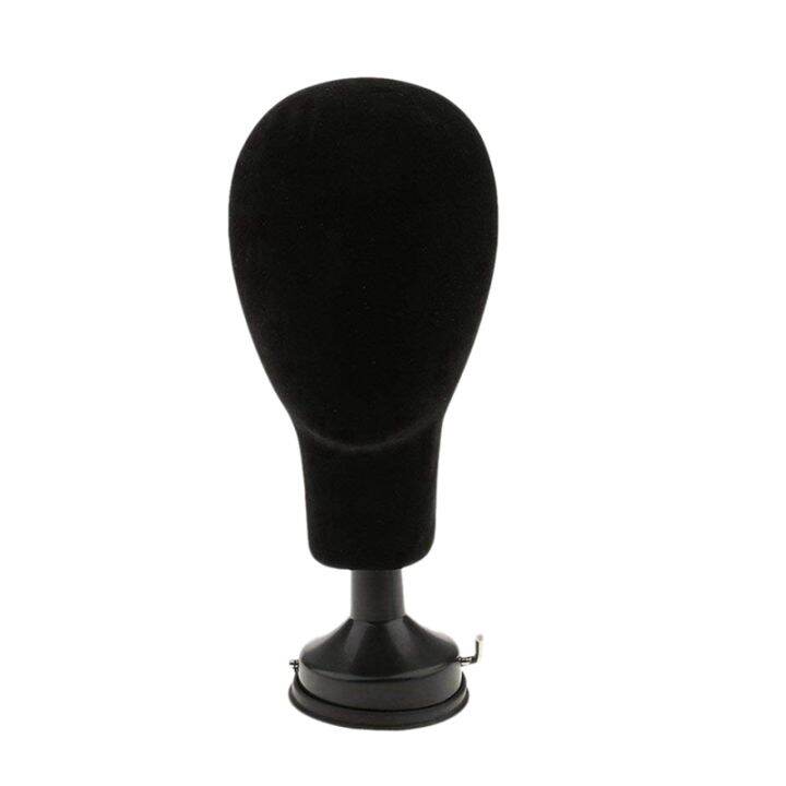 2x-flocking-foam-mannequin-head-model-photography-props-adult-mannequin-head-mold-wigs-glasses-hat-display-holder-black