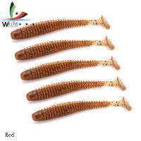 Weihe 5ชิ้น/ล็อตเหยื่ออ่อน PVC หนอน Grubs T Tail Wobblers Fishing Lure 12ซม. 8.5G Jigging เหยื่อตะขอ