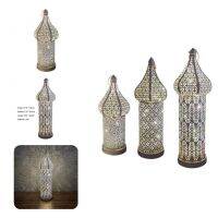 ❒ White Faddish Beautiful LED Decorative Lantern Morocco Style Night Light Hollow Home Decoration