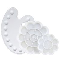 Plastic Round/Oval Palette Art Drawing Tray Color Palette White Painting Pallet for Watercolor/Gouache/Chinese Painting Supplies