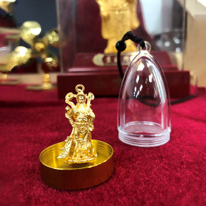 ht-ดีไซน์ดั้งเดิมทำด้วยมือ24kgold-รูปปั้นกวนพระพุทธรูปจี้ชายและหญิงนำโชคเครื่องราง-gawu-จี้เงินรูปหยินหยางเพื่อดึงดูดความมั่งคั่งและสมบัติ