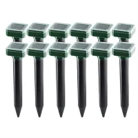 12 Packs Outdoor Solar Vibration Repeller Snake Repeller Mole Electronic Snake Repeller for Garden Yard Farm