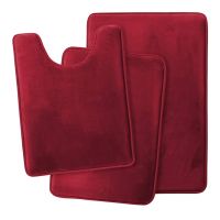 【jw】❂ Tapetes De Banheiro Espuma Memória Tapete Banho Conjunto de 3 Antiderrapante Super Absorvente Mats