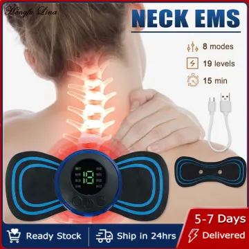 Portable EMS Mini Electric Neck Back Massager Cervical Massage Patch  Stimulator