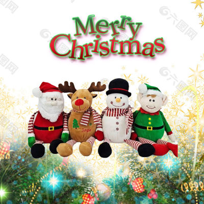 Snowman Santa Plush Elk Doll Decorative Toy Christmas Gift Animal Childrens