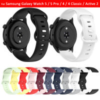 สำหรับ Samsung Galaxy Watch 5 Pro 45Mm 4 Classic 46Mm Active 2 44Mm 40Mm หัวเข็มขัดสายรัดซิลิโคนนิ่มสี20Mm 22Mm สายนาฬิกาสมาร์ท