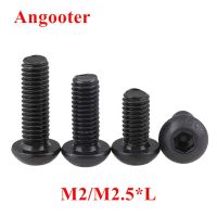 1000pcs M2 M2.5*L Black Steel Hexagon Socket Button head Screw Round Head Mushroom Machine Screws Bolts Nails Screws  Fasteners