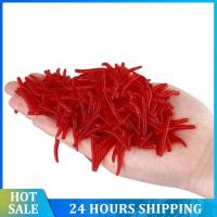 100ชิ้นเหยื่อตกปลาซิลิโคนอ่อนนุ่มหนอน3.55เซนติเมตรตกปลาหนอนสีแดง Bloodworm เหยื่อเทียมตกปลากลางแจ้งเครื่องมือ