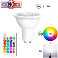 8W ไฟอัจฉริยะหลอดไฟ Led Gu 10 Rgb ฟังก์ชั่นตั้งเวลาหรี่แสงได้สปอตไลท์วิเศษการตกแต่งบ้านทำงานร่วมกับ Alexa Google Home Assistant.