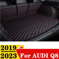 รถ Trunk Mat สำหรับ AUDI Q8 2019 2020-2023ทุกสภาพอากาศ XPE หนัง Custom FIT ด้านหลัง Cargo Cover พรม Liner หาง Boot กระเป๋าเดินทาง Pad