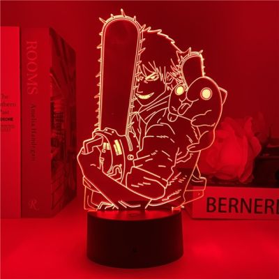 Chainsaw Man3d Night Light Comics Power Pochita Cartoon Character Model Light Bedroom Dormitory Atmosphere Decorative Light