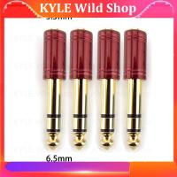 KYLE Wild Shop 4pcs Jack 6.35mm Male Stereo Plug To 3.5mm Female Jack Audio Connector Headphone Amplifier Adapter Microphone AUX