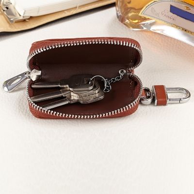 ✑❀ Car Keychain Bag Wallet Fashion Leather Car Holder Bags Texture