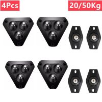 4Pcs Self Adhesive Type Mute Ball Universal Wheel 1/2/3 Beads Furniture Casters Wheels Stainless Steel Wheel 360° Rotation