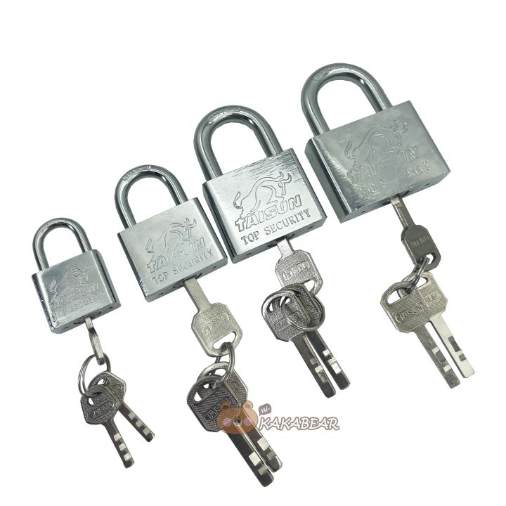 taisun-แม่กุญแจลูกปืน-สีเงิน-กุญแจ-30มม-40มม-50มม-60มม-แม่กุญแจ-แม่กุญแจเหล็ก-แม่กุญแจล็อค-พร้อมลูกกุญแจ-3-ดอก