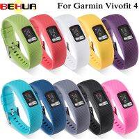 [HOT JUXLLKBKOW 514] ใหม่ลายสก๊อตพื้นผิวสายนาฬิกาสำหรับ Garmin Vivofit4ซิลิโคนอ่อนนุ่มเปลี่ยนสายรัดข้อมือนาฬิกาวงสำหรับ G Armin VIVOFIT 4สร้อยข้อมือ