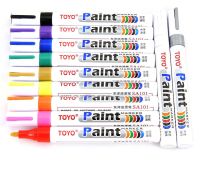 TOYO Paint ปากกาเขียนยาง ปากกามาร์คจุดชิ้นงาน ปากกาเขียนล้อรถยนต์ พลาสติก,ไม้,ผ้าใบ,กระจก,กระเบื้องและอื่นๆ กันน้ำ ติดทนนาน แห้งเร็ว