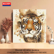 Tranh tô màu theo số hóa Động vật hoang dã hổ hươu chim sư tử 20x20cm
