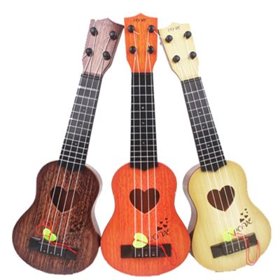 Mini Guitar 4 Strings Classical Ukulele Guitar Toy Musical Instruments for Kids Children Beginners Early Education Heart Guitar