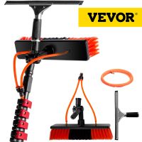 (Aixin){} VEVOR Water Fed Pole Kit ความยาว24ft แปรงป้อนน้ำ W/ Squeegee 7.2M Water Fed Cleaning System 3-In-1อลูมิเนียมหน้าต่างกลางแจ้ง