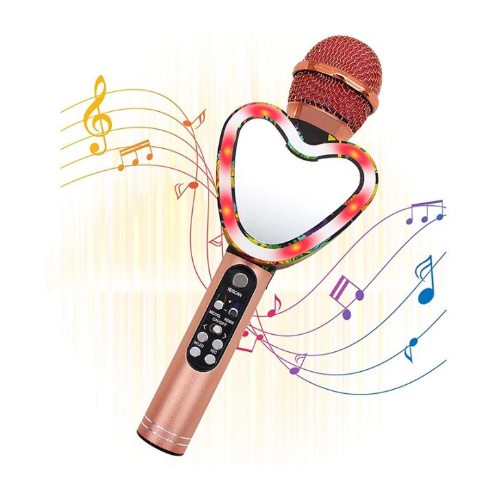 heart-shape-bluetooth-karaoke-microphone-4-in-1-with-led-lights-for-ktv