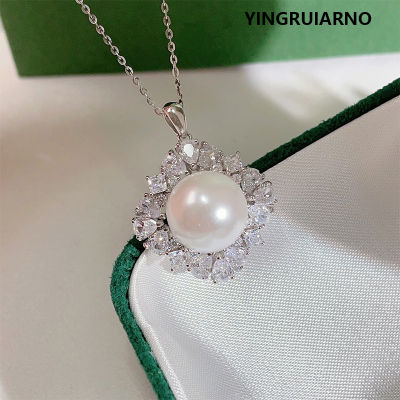 YINGRUIARNO Natural Freshwater Pearl S925 Sterling Silver Pearl Necklace