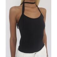 Áo dây cổ yếm CERA-Y màu đen màu trắng CRA095