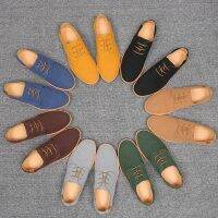 HOT★Fashion Large Size Mens Shoes British Style Suede Solid Color Soft Sole Casual Business Flats Zapatillas De Cuero Para Hombres