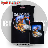 Blaxroxx เสื้อวง ลิขสิทธิ์แท้ Iron Maiden (SL-IRM001) เสื้อยืดคอกลมแขนกุด ผ้า Cotton100