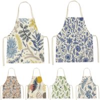 Plant Style Aprons Baking Accessories Apron With Pockets Leaves Pattern Household Cleaning Pinafore Home Custom Apron Room Bib