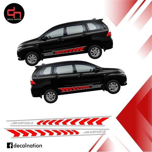 Toyota Avanza Basic Decals Design 2 Silver and Red Color | Lazada PH