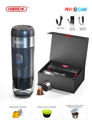 HiBREW เครื่องชงกาแฟแบบพกพาสำหรับรถยนต์ &amp; Home,เครื่องชงกาแฟ Expresso DC12V Fit Nexpresso Dolce Pod แคปซูลผงกาแฟ H4A