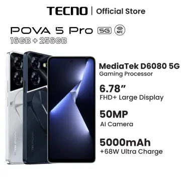 TECNO Pova 5 Pro 5G Smartphone (8GB RAM + 256GB ROM) 5000mAh Massive  Battery / NFC / 6.78 Display / 68W Flash Charge)