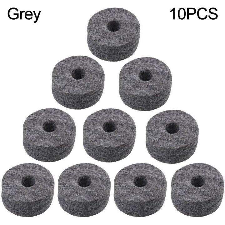 10pcs-black-gray-4cm-shelf-drum-silencer-felt-cushion-hi-hat-washers-stand-felt-strap-anti-slip-felt-rack-drums-felt-pads