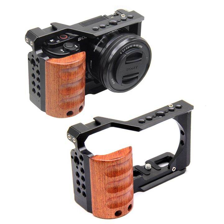 Metal Camera Cage Vlog Rig ZVE10 With Wood Grip Handle Protective ...