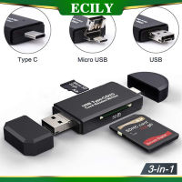 USB ECILY 3.0เครื่องอ่านการ์ด TF SD Universal Type C 2.0เครื่องอ่านการ์ดคอมพิวเตอร์แอนดรอยด์โทรศัพท์มือถือแบบ Dual-Purpose All-In-One OTG เครื่องอ่านการ์ด Mini TF การ์ด SD กล้อง