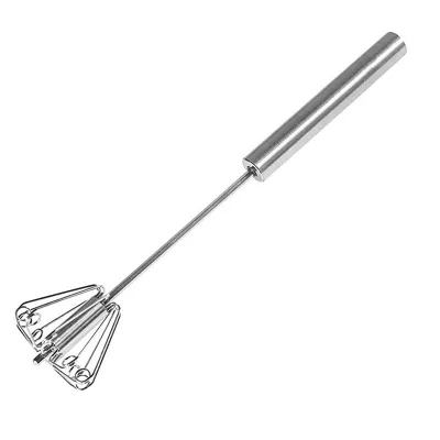 Stainless Steel Egg Whisk Hand Push Rotary Whisk Blender Versatile Milk Frother Hand Push Mixer Stirrer For Blending