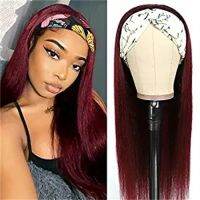 24-30 Inch Glueless Synthetic Long Stright Wig Bug Color With Headband Wigs for Black Women Natural Looking Wig Daily Party Use