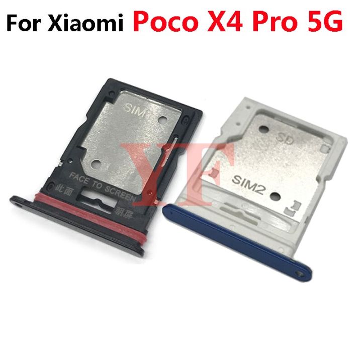 ‘；【。- For  Poco X4 Pro 5G  Sim Card Slot Tray Holder Sim Card Reader Socket