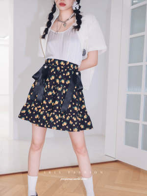 「กระโปรงพร้อมส่ง s」「สินค้าลิขสิทธิ์แท้」Iris Fashion IS2281206-IK223873 Summer flower blouse - skirt เสื้อผ้าแฟชั่นผู้หญิง ชุดเข้าเซท