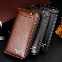 【hot】▽❁☈  Men Wallet Credit Card Holder Male Purse Large Capacity Brand Leather Clutch