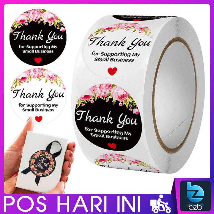 Pcs Thank You Stickers Adhesive Flora Labels Kraft Paper Water