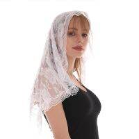 ；【‘；- Spanish Style Lace Traditional Vintage Mantilla Veil Latin Mass Head Covering Scarf For Catholic Church Chapel Arc Shape