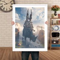 Surreal สัตว์แบก World ภาพวาดผ้าใบ Wall Art - Fantasy City ไดโนเสาร์กลับพิมพ์โปสเตอร์สำหรับห้องนอนเด็ก Home Decor