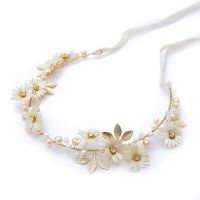 【hot】♈☸  Bride Wedding Hair Accessories Floral Garland Hairband Vine Headpiece Ornament