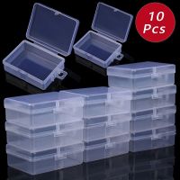 10Pcs Boxes Rectangle Transparent Plastic Jewelry Storage for Collecting Small Items Supplies