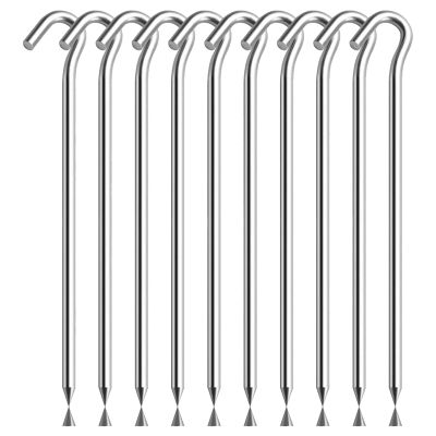 10PCS Tent Stakes Pegs with Hooks, Camping Tent Stakes for Outdoor Travel,Ground Stakes for Outdoor Camping