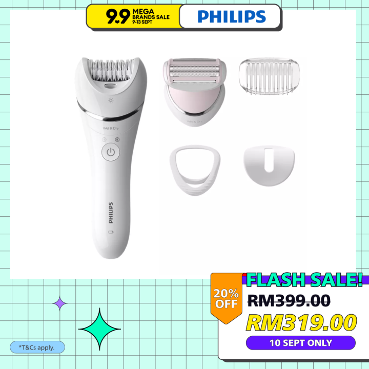 Philips Series 8000 Wet and Dry Epilator BRE710/00 | Lazada