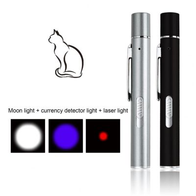 ❆℡ Practical USB UV Flashlight 10mw Cat Pointer Pen Portable with LED Portable USB Charging LED Pointer